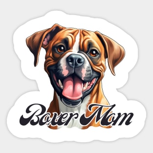 Boxer mom  T-Shirt - Dog Lover Gift, Pet Parent Apparel Sticker